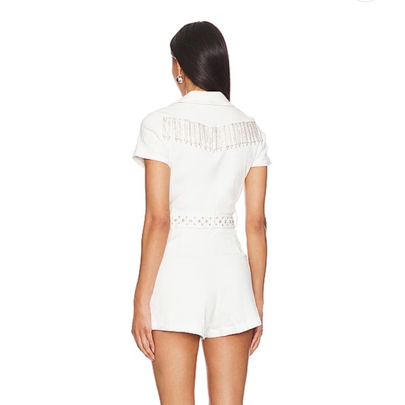 Show Me Your Mumu Outlaw Romper in White Rhinestone XL - Picture 4 of 9